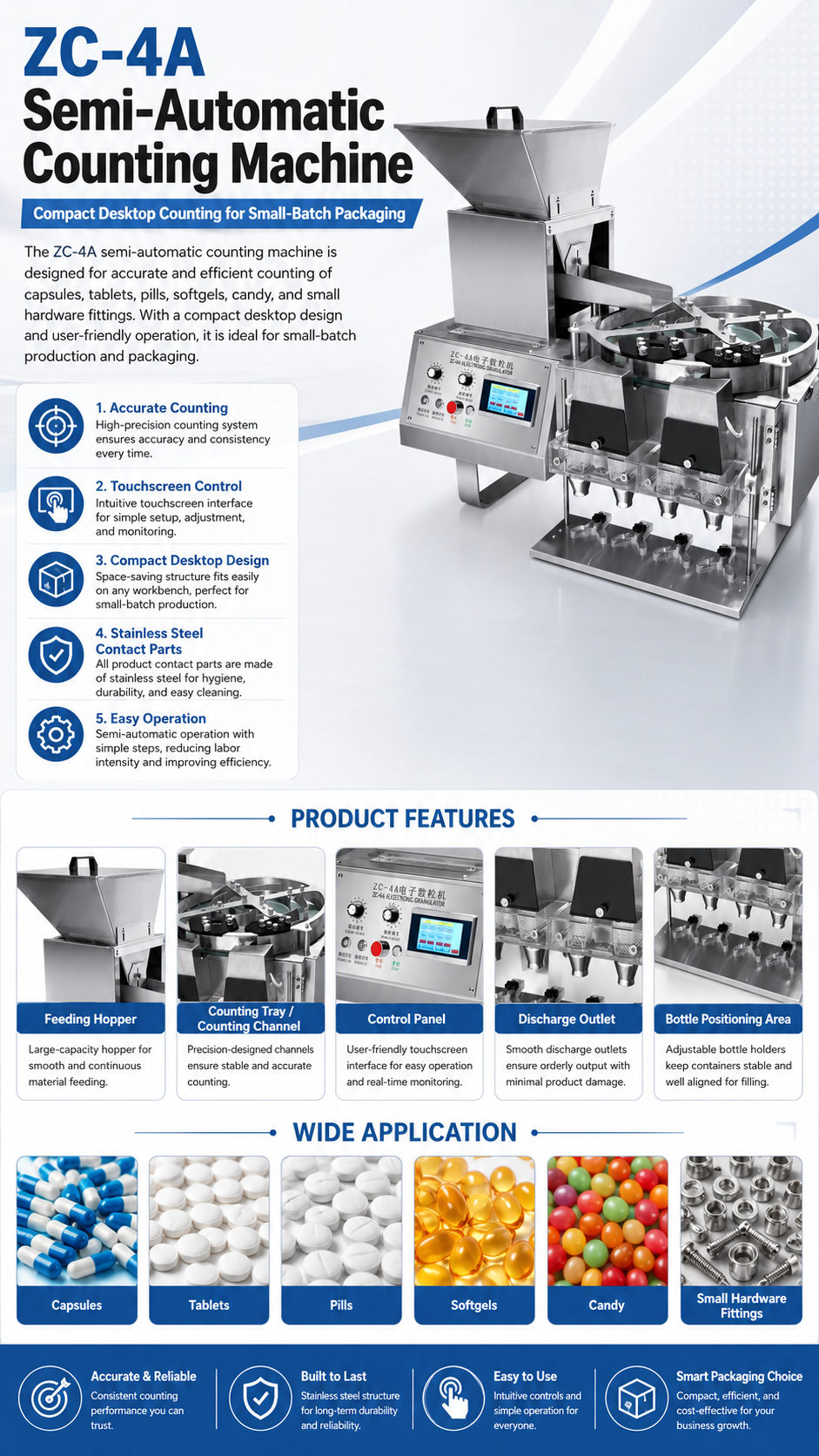 ZC-4A Desktop Semi-Auto Counting Machine - Quanta Machinery